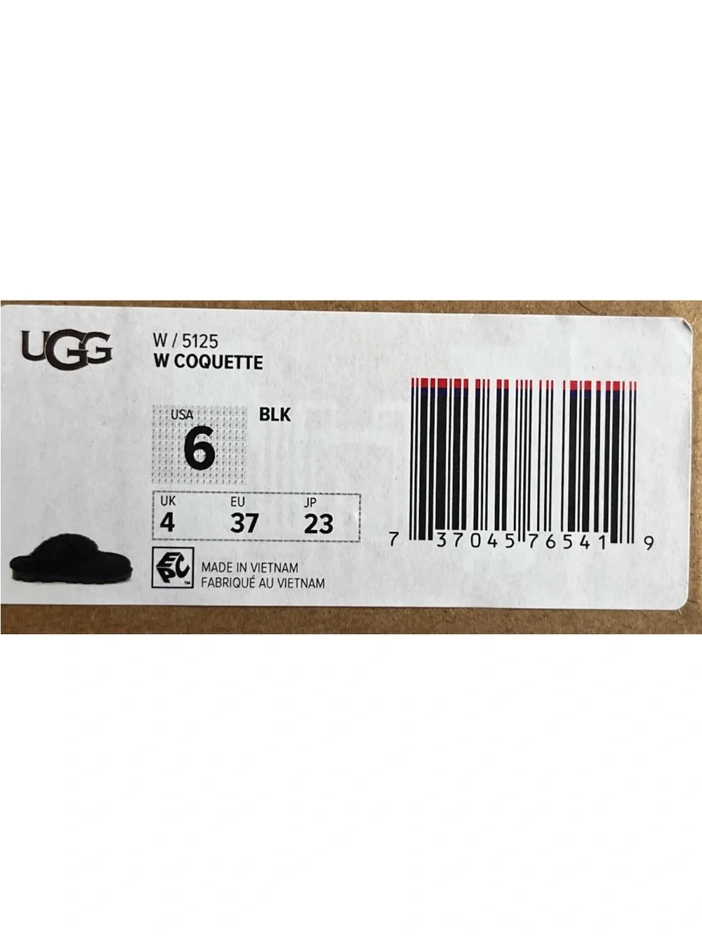 Empty UGG Shoe Box Women's 6 Coquette Original Packing Tissue  & Card